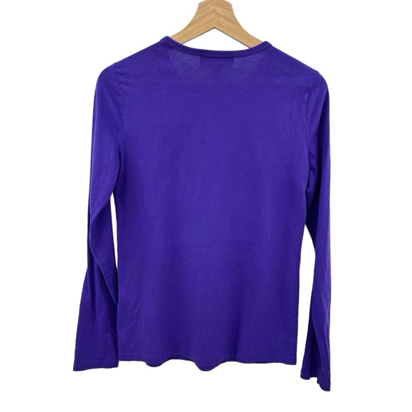 Ralph Lauren Lions Crest Purple Cotton Long Sleeve Pullover Top - Picture 2 of 4